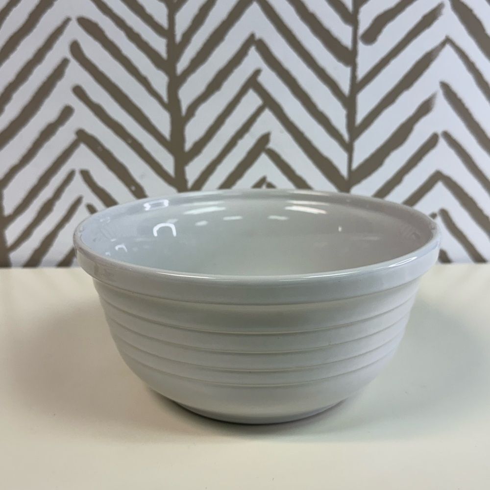Beautiful Made In Portugal Mixing Bowl White with Ribbed Design